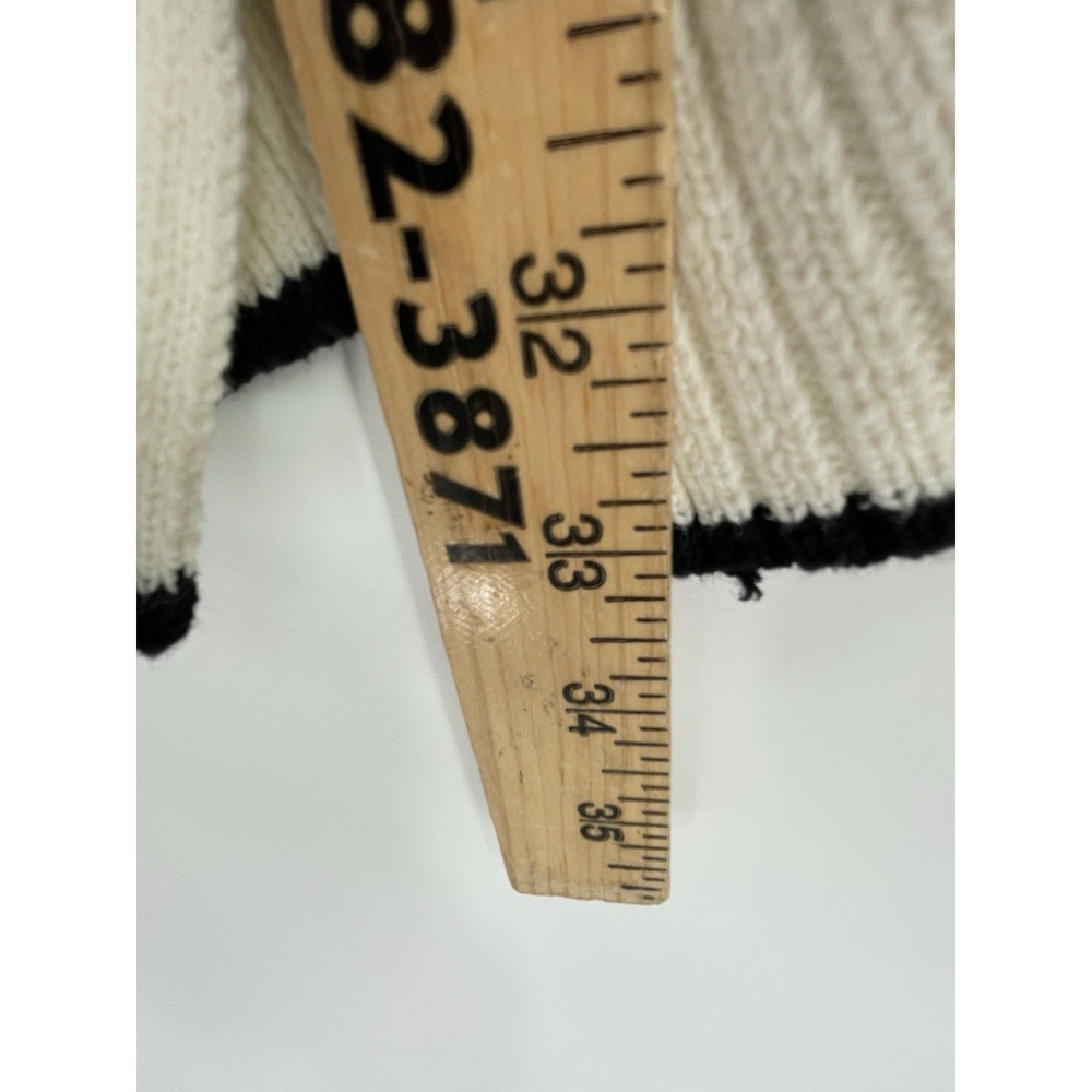NWT Sonoma Womens 3X Sweater Ivory Black Striped Side Slit Crewneck Pullover - Picture 11 of 14